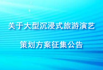 关于大型沉浸式旅游演艺策划方案征集公告